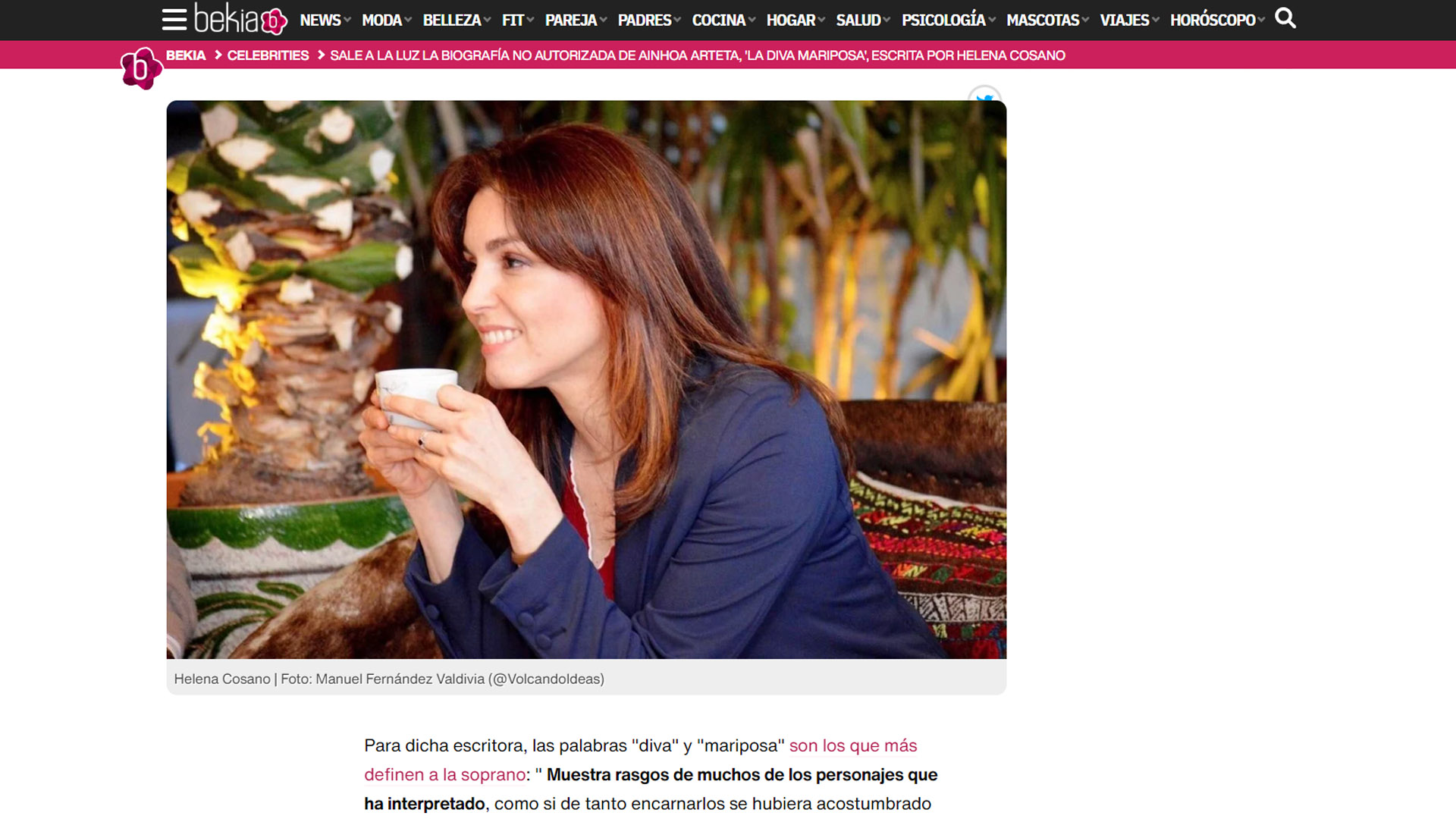 La revista digital Bekia firma una de nuestras fotografías de la diplomática Helena Cosano